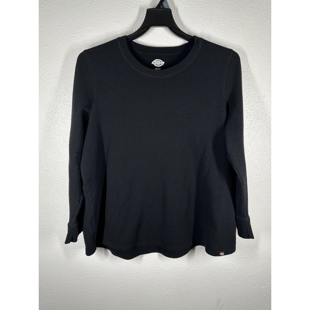 Dickies Shirt Mens‎ 2XL Black Waffle Knit Thermal Long Sleeve Workwear